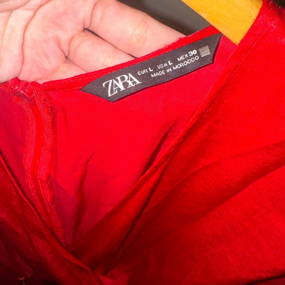 Zara Vibrant Red Satin Romper - Picture 7 of 7